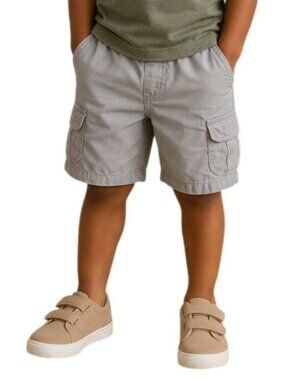 Cherokee Boys Size 2T Shorts Cargo 6-Pocket Elastic Waist Gray Rugged Stylish